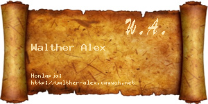Walther Alex névjegykártya